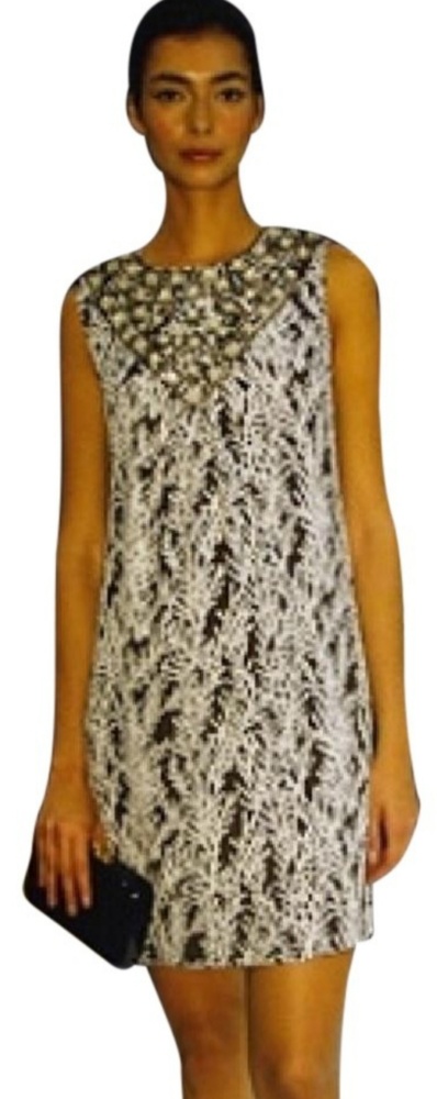 TORY BURCH CORAL - BEADED 100%SILK DRESS H165